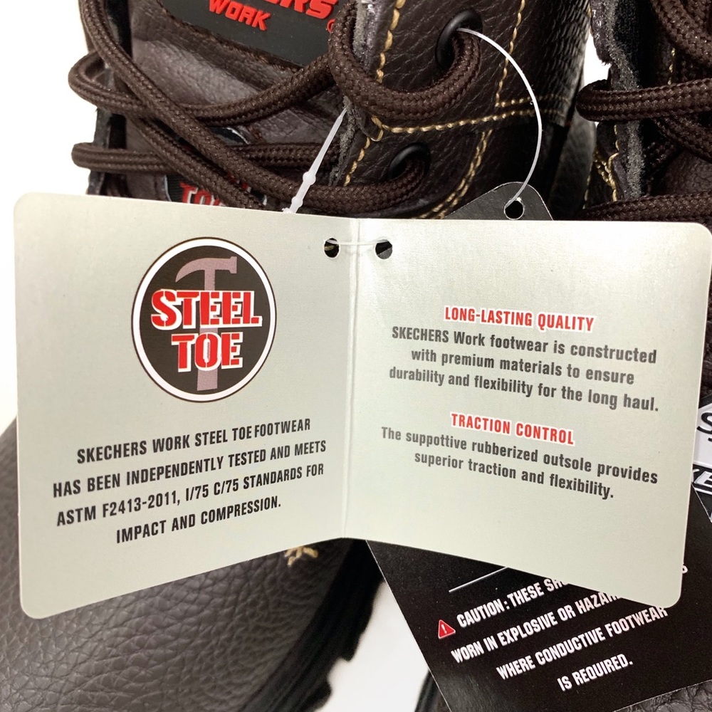 Skechers Work Steel Toe Boots Memory Foam Size 8.5 NWT Workwear Safety - Picture 5 of 13